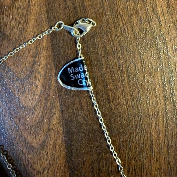 Swarovski Elements Necklace Purple Rhinestone Silver Chain - Picture 5 of 8